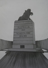 The Way the World Ends...., 2014. War Memorial at Albany Fort. Pencil on paper, 30x20 cms.