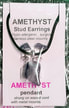 SETS: Amethyst pendant and earrings set, studs or hooks, silver or gold colour